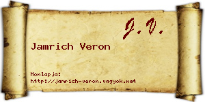 Jamrich Veron névjegykártya